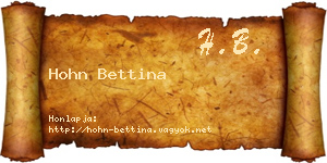 Hohn Bettina névjegykártya